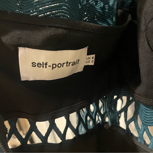 Self-Portrait Taylor Swift Lattice Lace Mock Neck Long Sleeve Jumpsuit - Picture 8 of 8